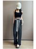 K Loose Drooping Pants For Women, New Casual Straight Leg Thin Wide Leg Pants_ecoleips.com