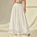 Elegant A-Line Long Skirt for Women Solid Color Perfect for Vacation And Casual Wear_ecoleips.com