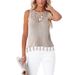 Aria Basics Aria Basics 2026 Summer Cross-Border New European And American Women's Round Neck Fashion Handmade Tassel Hollow Vest Knitted_ecoleips.com