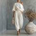 2026 Spring New Women's Clothing European And American Cross-Border Fashion Casual Daily Solid Color Loose Off-Shoulder_ecoleips.com