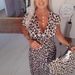 Women's Short-Sleeved Leopard Print Dress Spring 2026 Long Skirt Independent Website European And American Cross Border New Arrivals_ecoleips.com