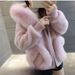 2025 Autumn And Winter Imitation Fox Fur Collar Sheep Shearing Fur Coat Women's Autumn And Winter Korean Version Hooded Short Wool Coat_ecoleips.com