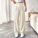 Women's Clothing Commuter Drape Slim Spring And Summer High Waist Wide Leg Pants Versatile Casual Suit Pants Trousers_ecoleips.com