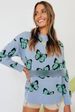 Women's Printed Butterfly Knit Sweater – Loose Fit Round Neck Pullover, Soft Acrylic Blend, Plus Size Friendly For Autumn & Winter_ecoleips.com