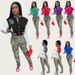 Women's Casual Printed Patchwork Short Jacket Long Sleeved Autumn Winter Fashion Style Bestseller_ecoleips.com