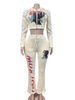 Women's Clothing Women's American Style Sexy Letter Print Hooded Jacket And Trousers Fashion Suit Set Long Sleeve For Formal & Casual_ecoleips.com