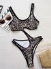 Women's Leopard Print One Piece Swimsuit Hollow Out Strappy Export Style Bikini 2024 E38KY_ecoleips.com