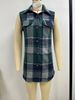 Women's Plaid Sleeveless Vest Loose Fit Autumn Winter Fashion Outerwear New European American Style_ecoleips.com
