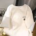 Women's Oversized White T-Shirt Loose Fit Short Sleeve Breathable Cotton Blend Streetwear Style Fashion Top_ecoleips.com