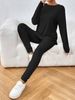European American Cross-border Women's Clothing Solid Color Autumn And Winter Fashion Casual Elegant Round-neck_ecoleips.com