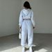 Women's Casual Hoodie & Jogger Set – Zip-Up Long Sleeve Pullover With Drawstring Hood & Elastic Waist Sweatpants, Streetwear Two-Piece Outfit_ecoleips.com