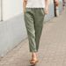 Suitable For All Seasons Spring And Autumn New Linen Loose Straight Leg Slimming Carrot Harem Plus Size Women's Nine-point Casual Pants_ecoleips.com
