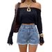 Women's High-Waisted Distressed Denim Shorts – Retro Raw Hem & Rolled Cuff (S-Xl, Light Blue, 90% Cotton)_ecoleips.com
