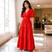 Women's Elegant Solid Color Short Sleeve High Waist Maxi Dress – Paneled Casual Summer Gown 2026_ecoleips.com