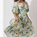 Women's Bohemian Floral Mid-Length With Ruched Beach Flowy Dress_ecoleips.com
