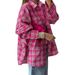 Spring/Summer Pink Plaid Shirt: A Trendy, Niche Look With A Feminine Touch, Perfect For Layering With Outerwear_ecoleips.com