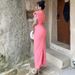 Women's Fashion Spring New Fashionable Elegant Back Split Sleeveless Round Neck Dress Wholesale_ecoleips.com