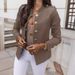 Hot Sale Women's Long Sleeved Slim Fitting Button Down Short Jacket European American Style_ecoleips.com