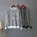 Women's Leopard Print Double Layer Jacquard Color Blocking Pullover Knit Base Sweater Thick Autumn Winter European American Style Loose Fit_ecoleips.com