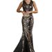 Women's Clothing Short Sleeve Dress Women's Sleeveless Sequined Mesh Fishtail Skirt Evening Dress_ecoleips.com