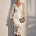 Women's Mesh Patchwork V Neck Digital Print Dress European American Style Fashion Clothing_ecoleips.com