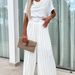 Women's Clothing Loose Casual Wide Leg Pleated Jumpsuit Belt Solid Color Women's Clothing Z241538_ecoleips.com