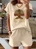 Women’s 2 Piece Outfit Set – Oversized Graphic T-Shirt And Biker Shorts Matching Set, Casual Summer Lounge Tracksuit For Daily Wear-323_ecoleips.com