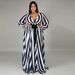 Women's Clothing Plus Size Fashionable Casual Dress, V Neck Plus Size Floral Print Full Skirt, Perfect For Vacation And Beach Relaxation._ecoleips.com