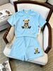 Women's Clothing 2026 New Fashionable Casual Sports Suit For Women, Summer Style, Chic And Youthful, Two Piece Set With T Shirt And Shorts (P)_ecoleips.com