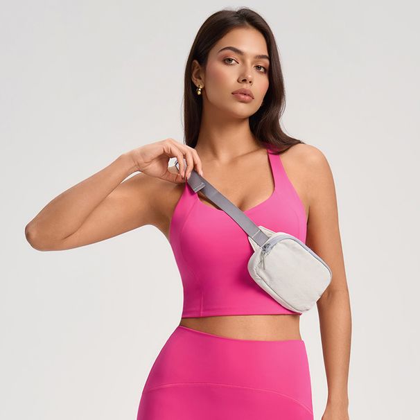 Women Seamless Racerback Sports Bra ,Scoop Neck U-Back Thin Stretchy Yoga Crop Top For Low Impact Fitness Daily Loungewear_ecoleips.com