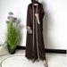 Verve 4632 New Fashion Loose 2025 Bright Satin Diamond Strip Outer Connected Skirt Long Dress Robe Ethnic Costume Set_ecoleips.com