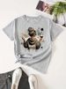 European And American Cross-border Foreign Trade Women's Fashion Round-neck Printed Short-sleeve T-shirt Top For Girls_ecoleips.com