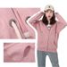 Spring And Autumn Chic Black Jacket For Women Loose Zipper Cardigan Casual Sports Top Solid Color Hooded Sweatshirt_ecoleips.com
