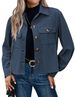 Aria Basics 's 2024 Best-selling European And American Women's Fashion Casual Short Corduroy Button-up Cropped Jacket Top_ecoleips.com