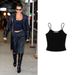 Women's Basic Style Solid Color Small Sling Top in Black And White High Elastic Fitness Clothes for Females_ecoleips.com