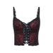 Women's Dark Style Camisole Early Spring New Lace Trim Backless Tie up Vest Top_ecoleips.com