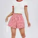 HEZIOWYUN Women's Kawaii Plaid Shorts Loose Fitting Elastic Wide Waist Shirred Ruffled Trim Wide Leg Loungewear Briefs Bottoms_ecoleips.com
