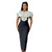 Women's Elegant Bandage Dress Off-Shoulder Large Floral Pattern Slim Fit Sexy Long Gown_ecoleips.com