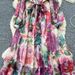Women's French Style Long Dress Beaded Lapel Printed Design Autumn Tie Waist Single Breasted Heavy Duty Skirt_ecoleips.com