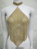 Women's Clothing Metal Rhinestone Vest Sexy Hot Girl Nightclub Bellyband With Collar_ecoleips.com