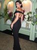 Mozision Off-shoulder Strapless Sexy Maxi Dress Women Elegant Lace See Through Sleeveless Backless Bodycon Club Party Dress_ecoleips.com