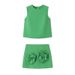 Women's Casual Sleeveless Top & Floral Skirt Set Summer Outfit Two-Piece Set Comfortable Stretchy Fabric_ecoleips.com
