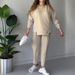 Women's Loose Round Neck Patchwork Suit Comfortable Fashion Casual Spring/Autumn Polyester Full Length Pant Set_ecoleips.com