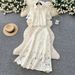Elegant French Lace Outfit Set Women's Spring Autumn Fashion Office Wear Short Sleeve Top With High Waist Skirt_ecoleips.com