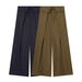 Women's Stripe Wide-Leg Palazzo Pants - Soft Wrinkle-Resistant Flowy Trousers For Elegant Casual Style_ecoleips.com