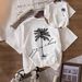 Women's Oversized Cotton T-Shirt Soft Breathable Casual Minimalist Print Daily Wear Top_ecoleips.com