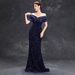 Women's one-shoulder evening dress slim fishtail sexy temperament Christmas party dress for women spring_ecoleips.com