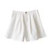 Aria Basics Aria Basics European And American Cross-border Foreign Trade Bestseller Versatile A-line Work Shorts High-waisted White Casual_ecoleips.com