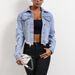 Women’s Clothing Casual loose ripped long sleeved short denim jacket_ecoleips.com