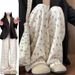 Summer New Style Digital Print Straight Leg Pants Women's Fashion Casual Slimming Versatile Heavyweight_ecoleips.com